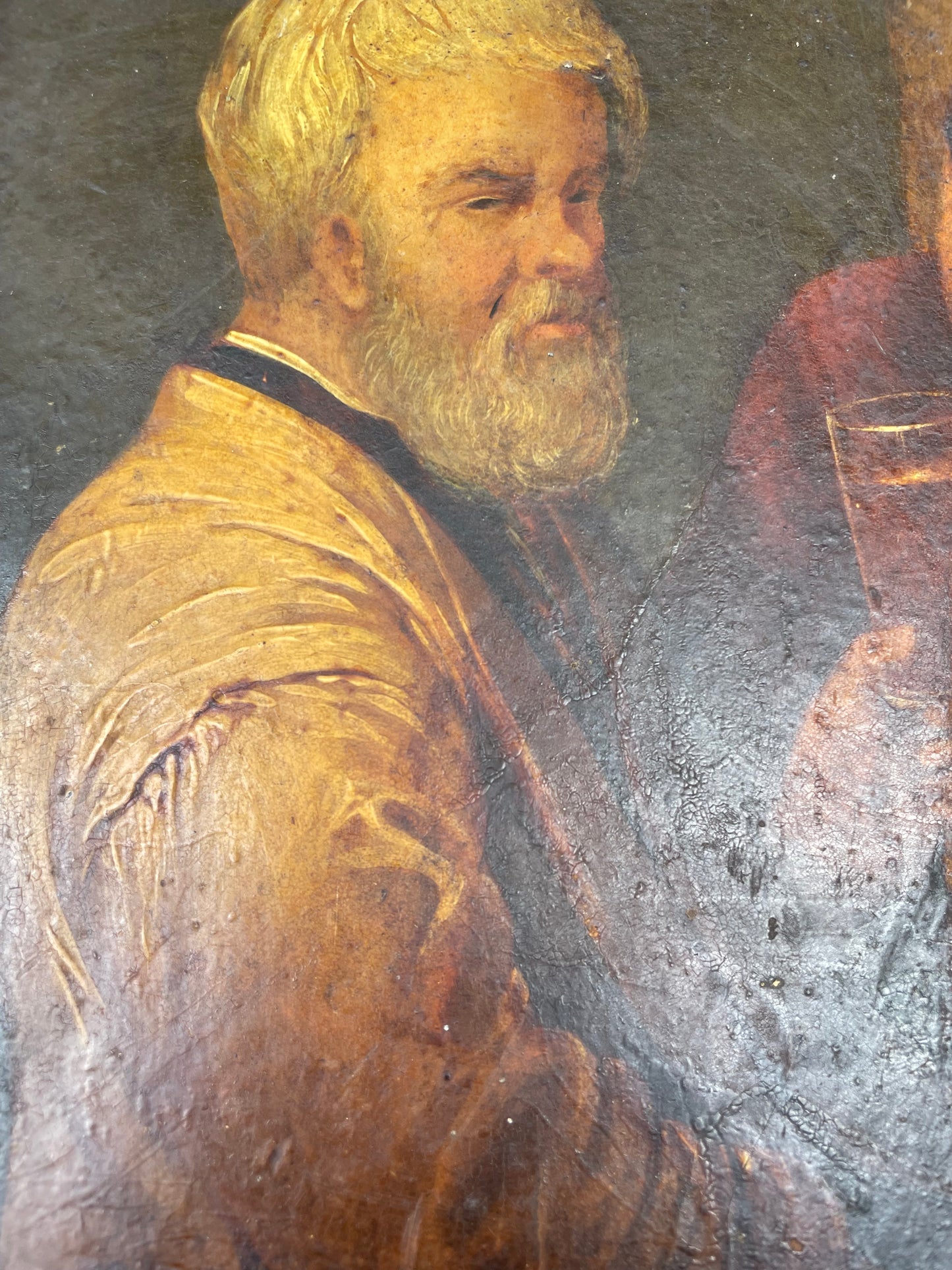 Olio su tavola olandese del XVII secolo, scena di taverna