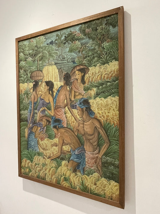 Scena del raccolto batik degli anni '50 circa