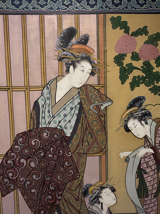 Superb 19th Century Japanese Silk Painting
