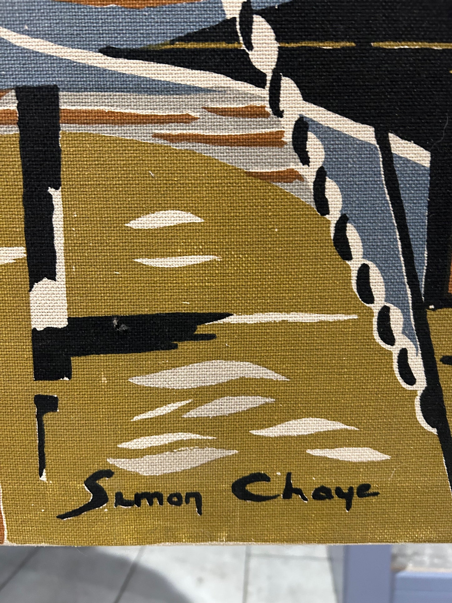 Large Mid Century Lithograph by Simon Chave