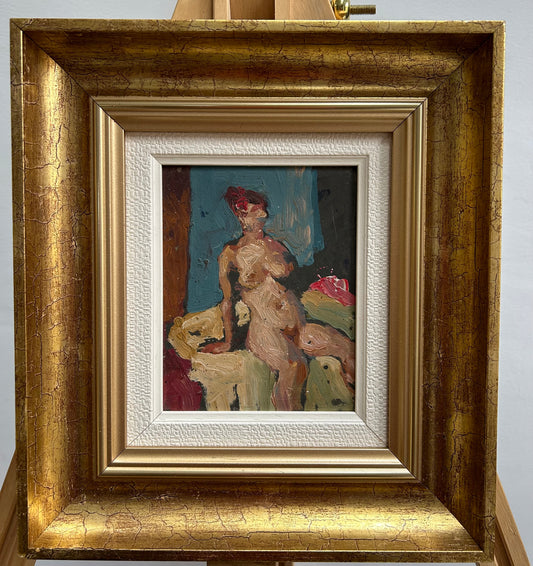 Female Nude oil on Canvas 1960's by Gabor Miklossy