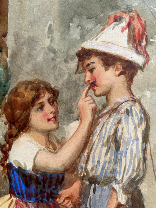 Leonardo Morello Italian late Victorian "Children Playing Dress Up"