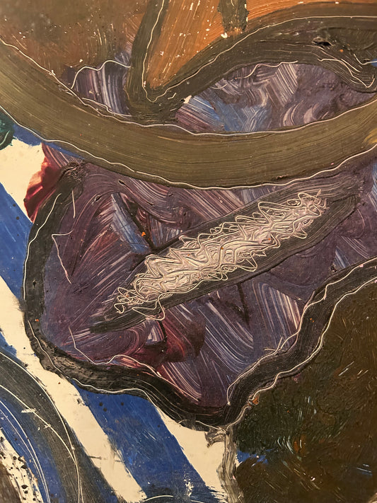 Abstract 1960's Oil Painting Signed M. Tully