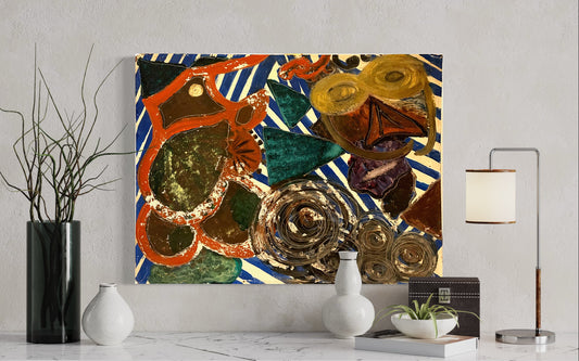 Abstract 1960's Oil Painting Signed M. Tully