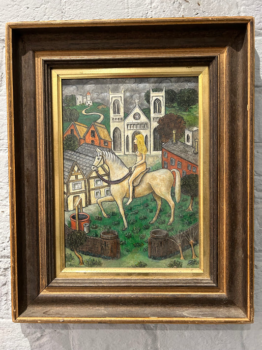 Lady Godiva Oil on Board by Francis John Clarence Westenra Plantagenet Hastings, 16th Earl of Huntingdon. 1901-1990.