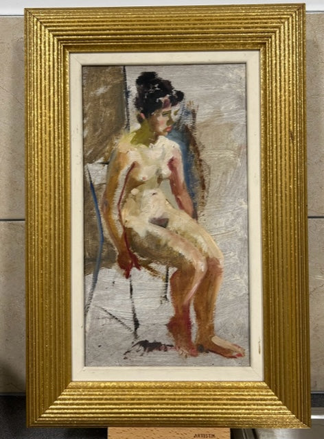 Olio su tavola attribuito a Ken Howard RA (1932-2022)