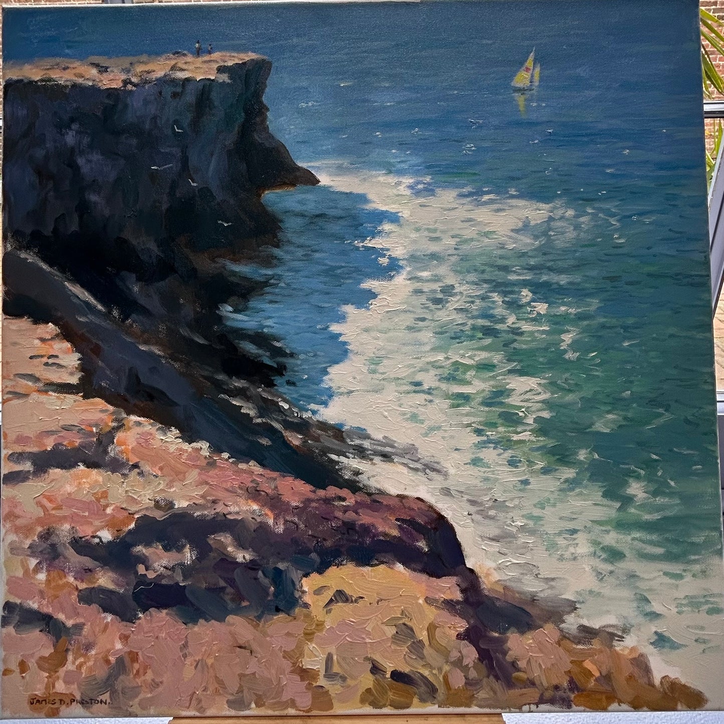 Signed Seascape Oil on Canvas by James D Preston