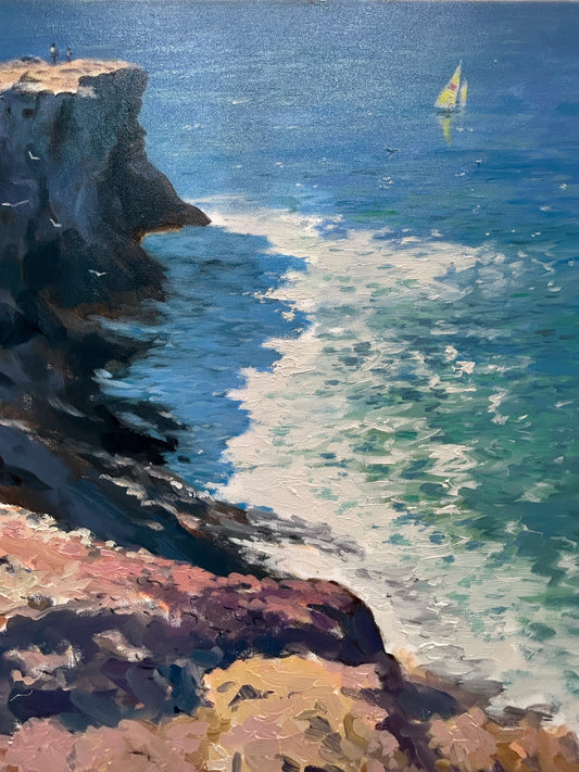 Signed Seascape Oil on Canvas by James D Preston