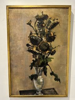 Large 1950's Still Life of Sunflowers