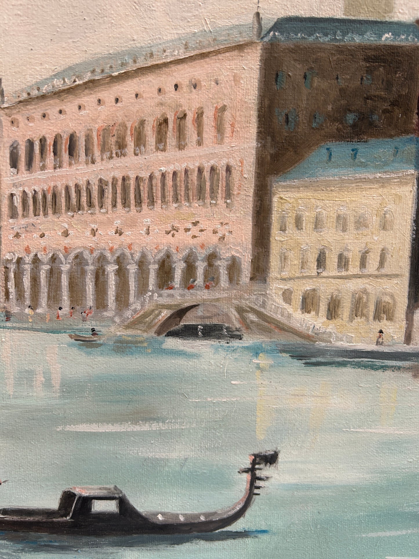 Venice View Italian Oil on Canvas Signed Painting