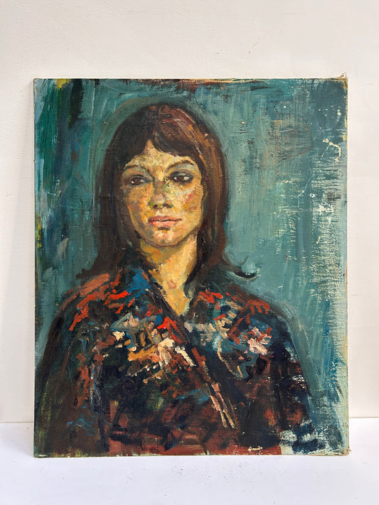 Ritratto femminile anni '60 Olio su tela