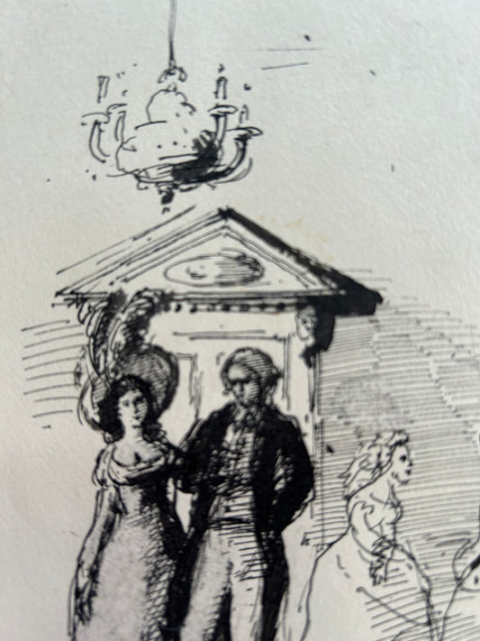 Pen and Ink by John Sergeant (1937-2010) From the Diary of Francis Burney