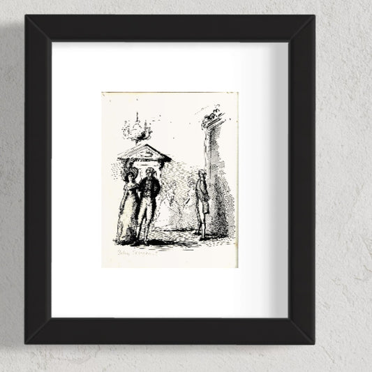 Pen and Ink by John Sergeant (1937-2010) From the Diary of Francis Burney