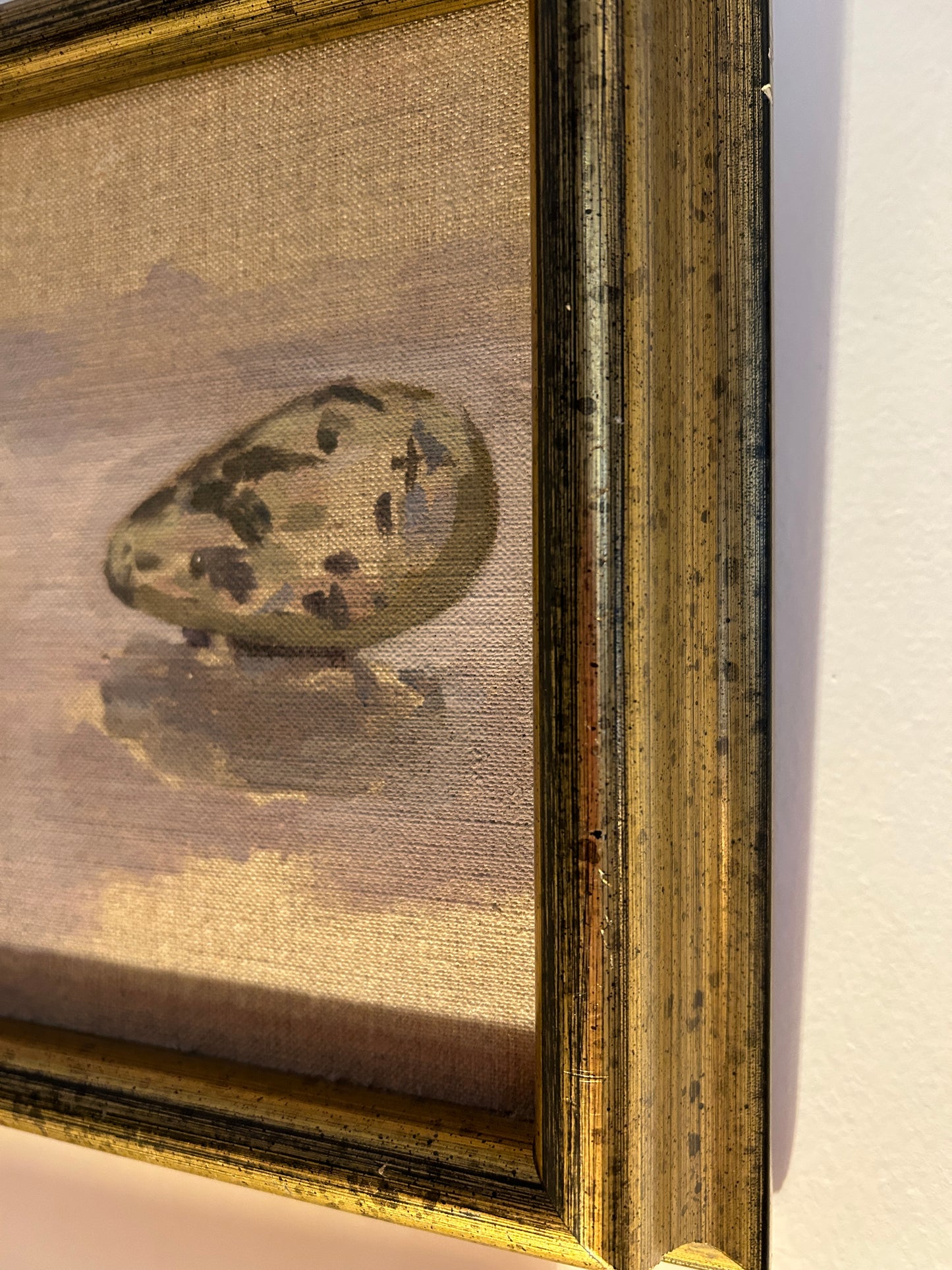 Still Life of Three Quails Eggs Oil on Canvas