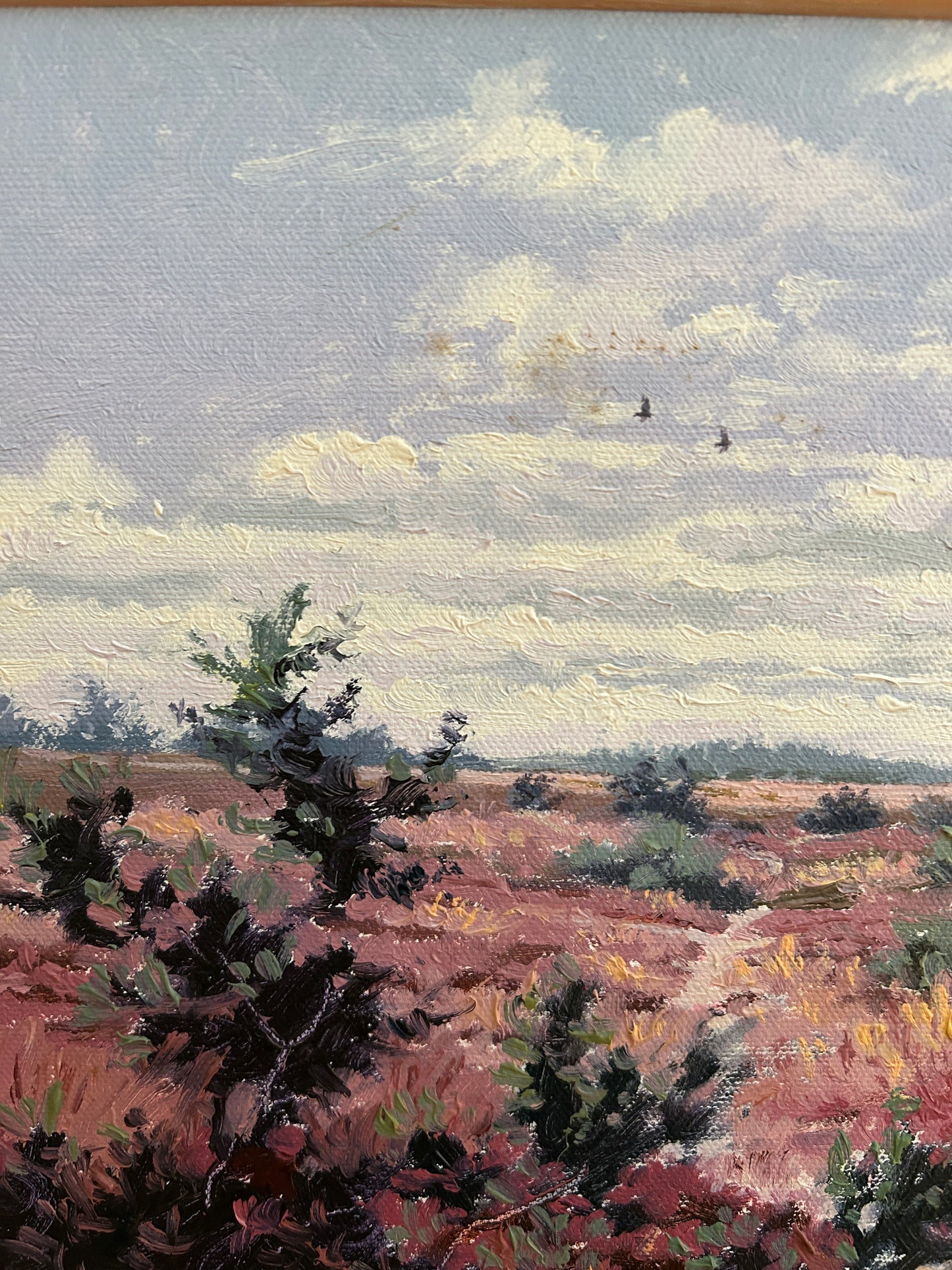 La stagione dell'erica Olio su tela di Richard Tratt b. 1953