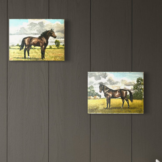 Una coppia di ritratti di cavalli della metà del secolo