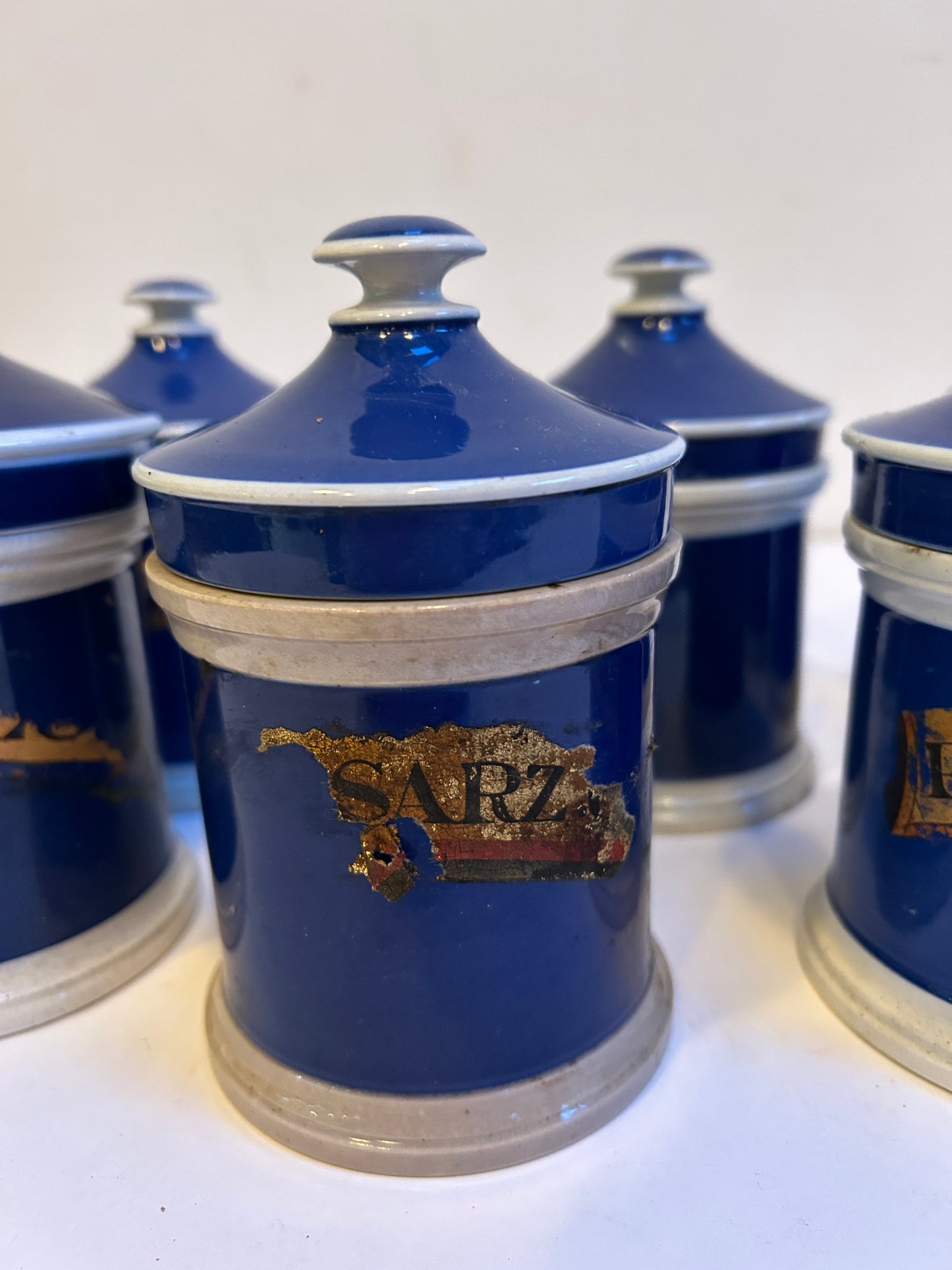 19th Century Blue Apothocary Jars