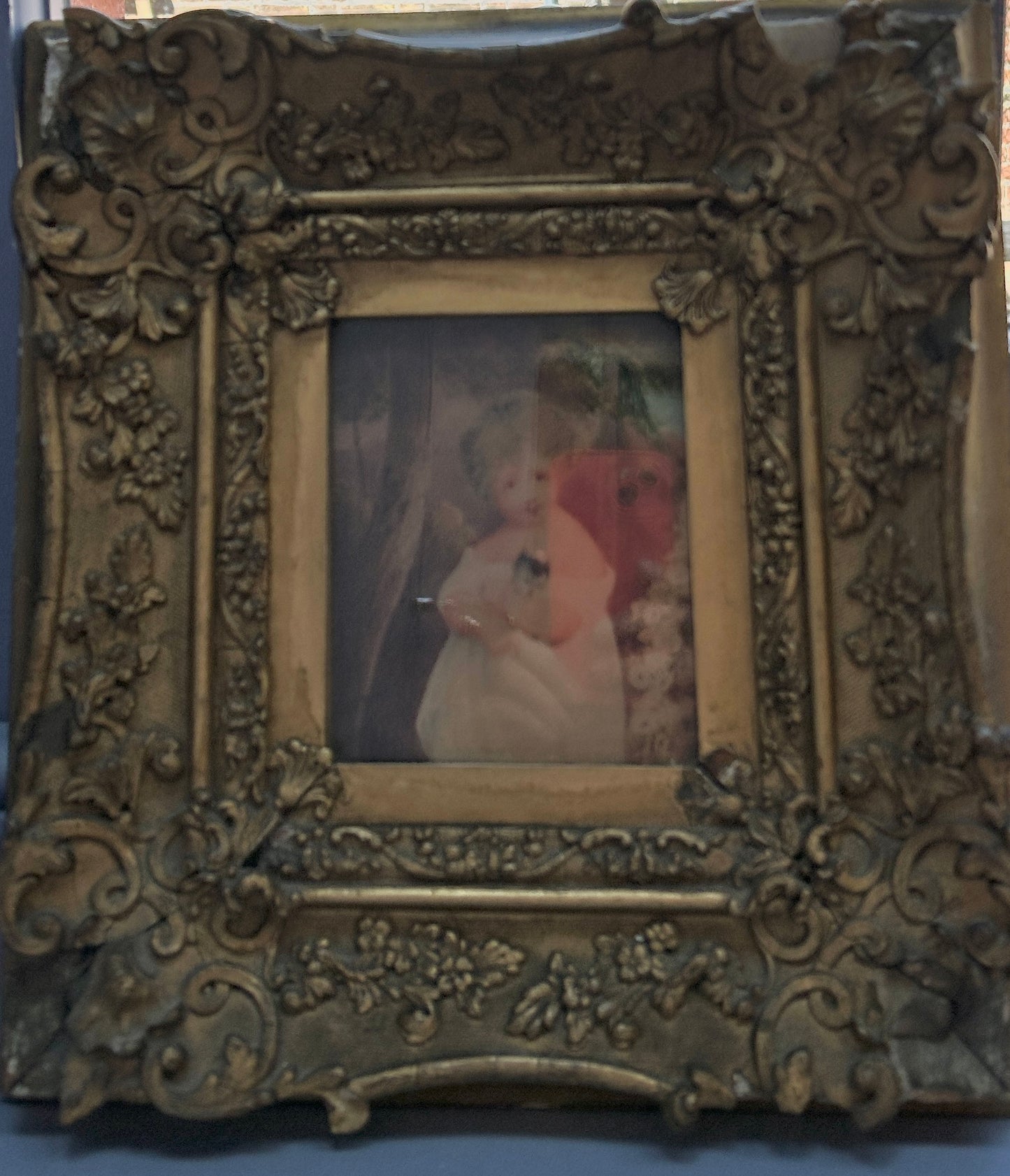 Neo Classical Watercolour of Child Holding Puppy C1820