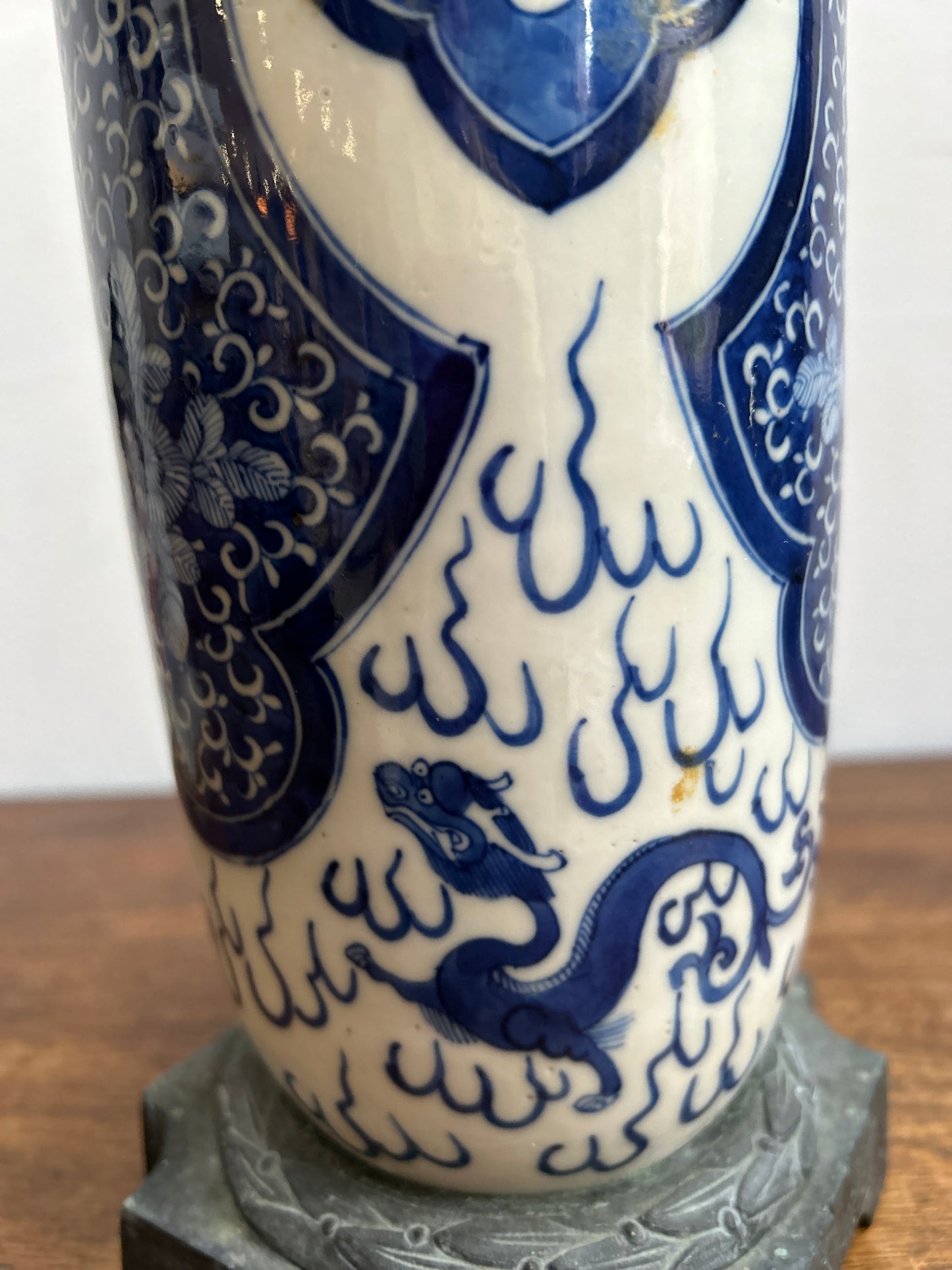 Kangxi Porcelain Vase Converted Lamp