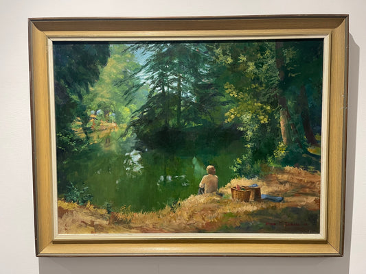 Alison Margaret Dickens b.1917 - Oil Painting Lake Scene