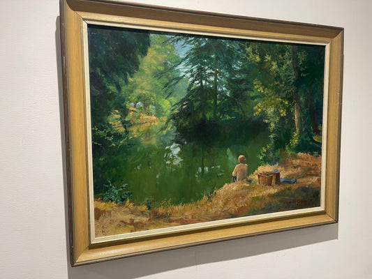 Alison Margaret Dickens b.1917 - Oil Painting Lake Scene