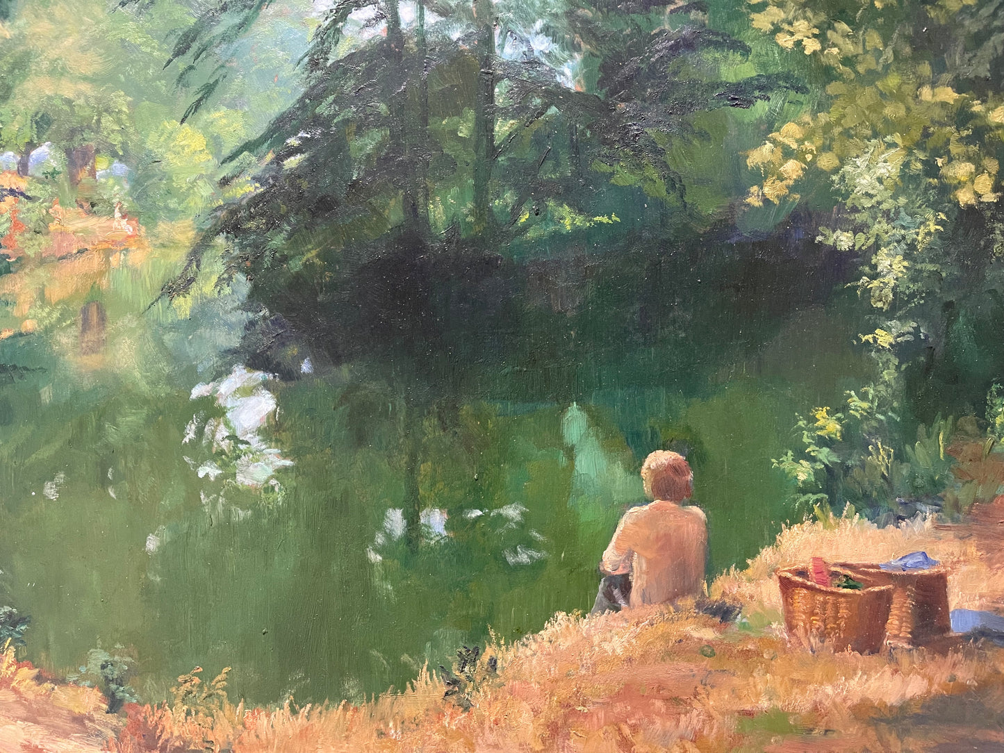 Alison Margaret Dickens b.1917 - Oil Painting Lake Scene