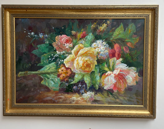 Happy Spring! Large floral oil on canvas