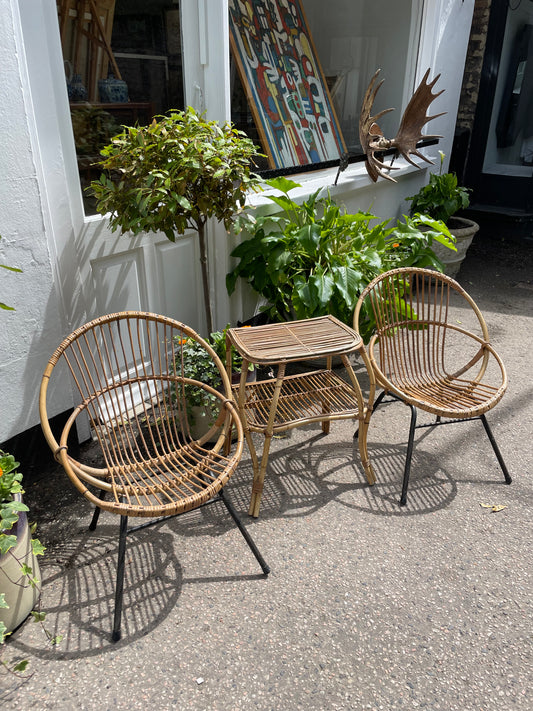 French Bamboo Satellite Chairs C.1950's