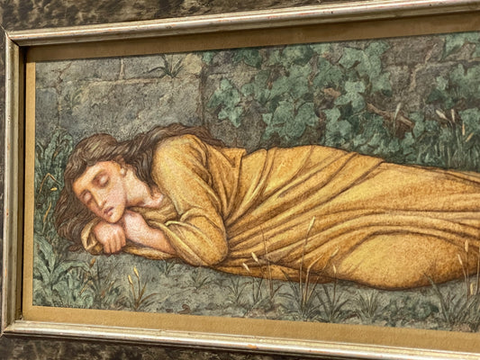 Charlotte Elizabeth Babb 1830 – 1906  Original Pre-Raphaelite Watercolour