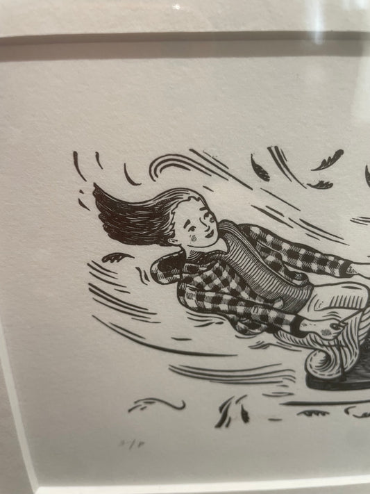 Jonathan Ashworth "Swing Part One" woodcut print artist proof and signed