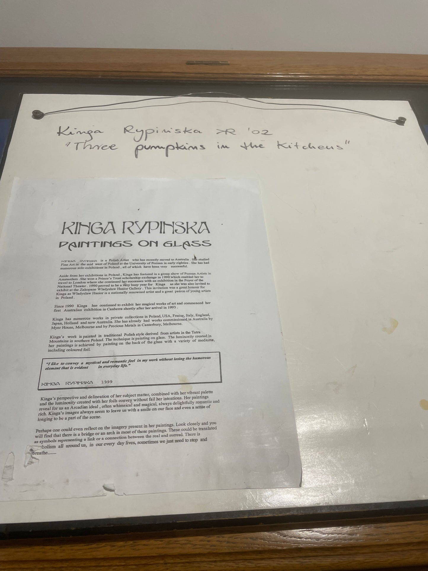 Kinga Rypinska "Three Pumpkins in the Kitchens"