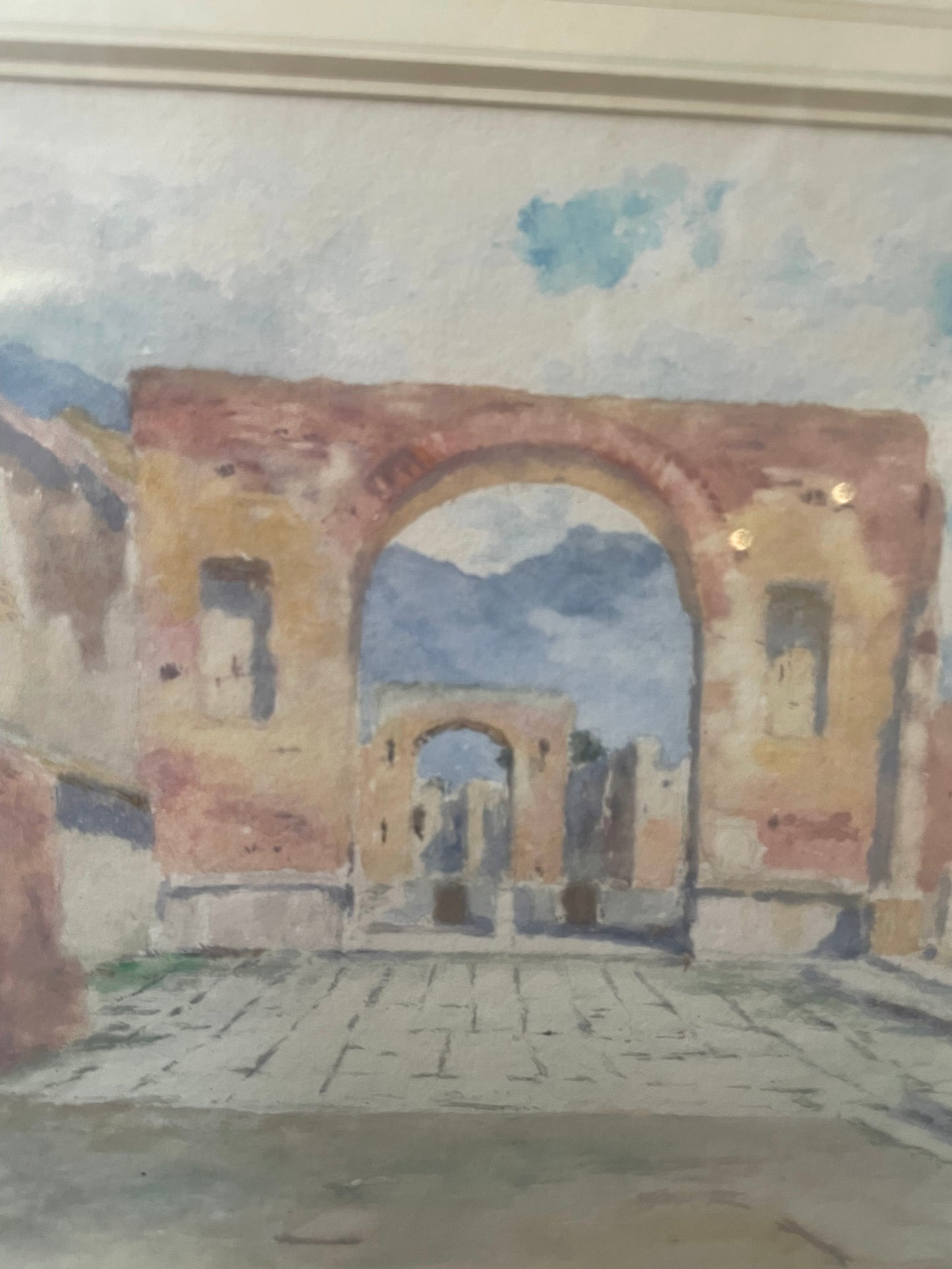 The Ruins Of Pompeii Watercolour by Rosa Wallis