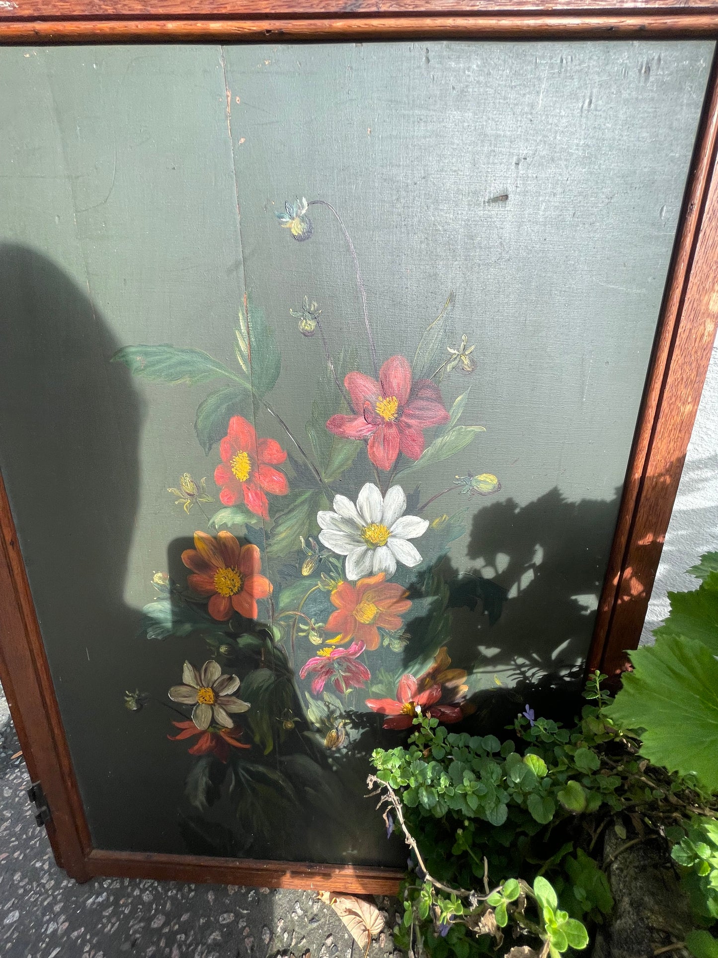 19th Century Hand Painted Double sided Dressing Screen