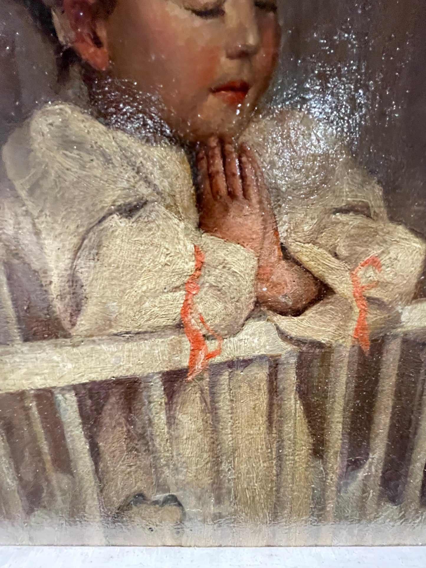 Ora mi sdraio per dormire olio su tela dell'inizio del XIX secolo