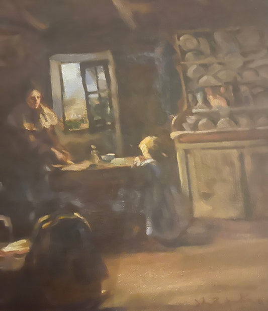 John Rennie MacKenzie Houston - Interno del cottage con la famiglia