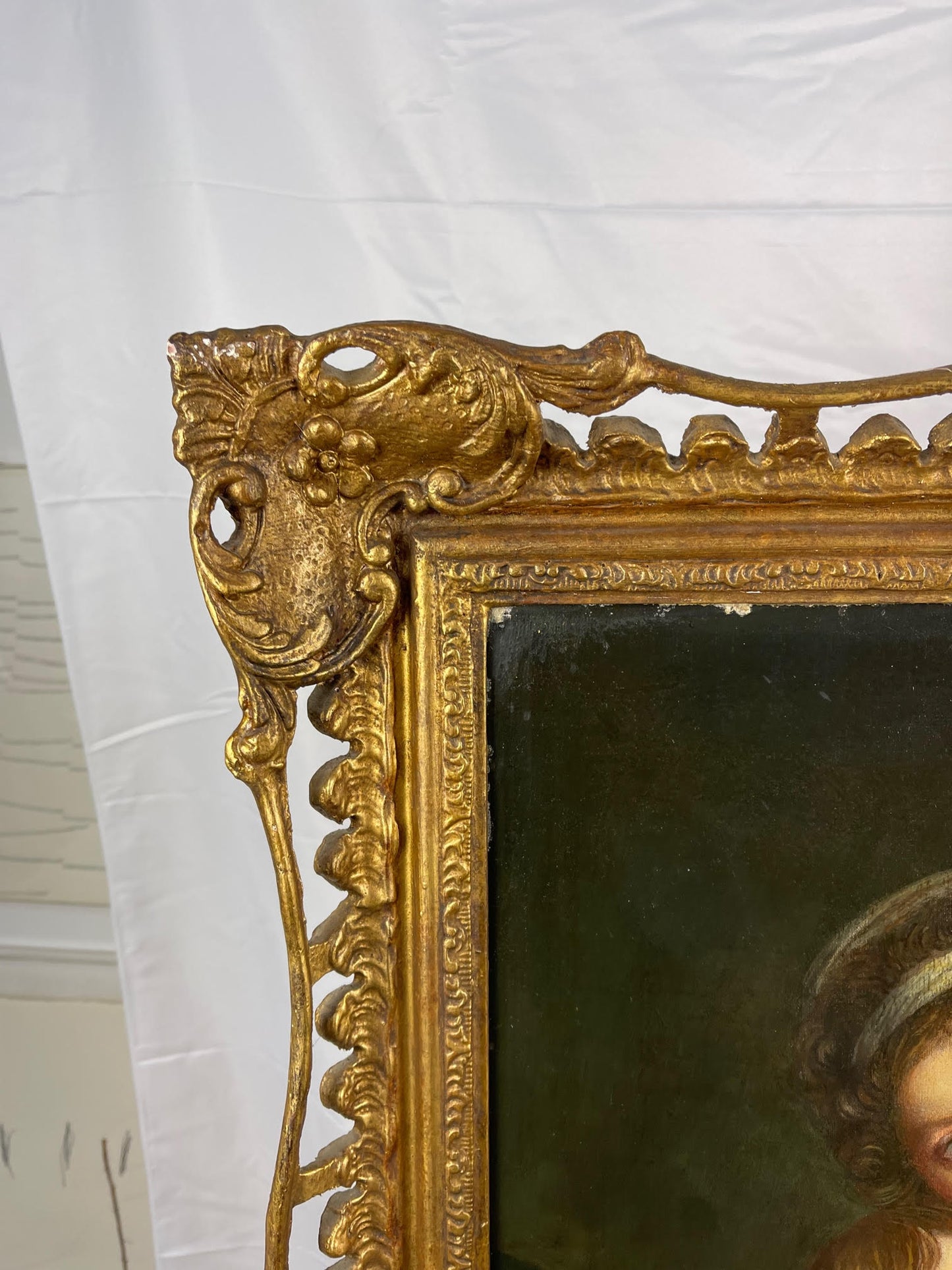 Dipinto ad olio dell'inizio del XIX secolo "Madre e bambino"