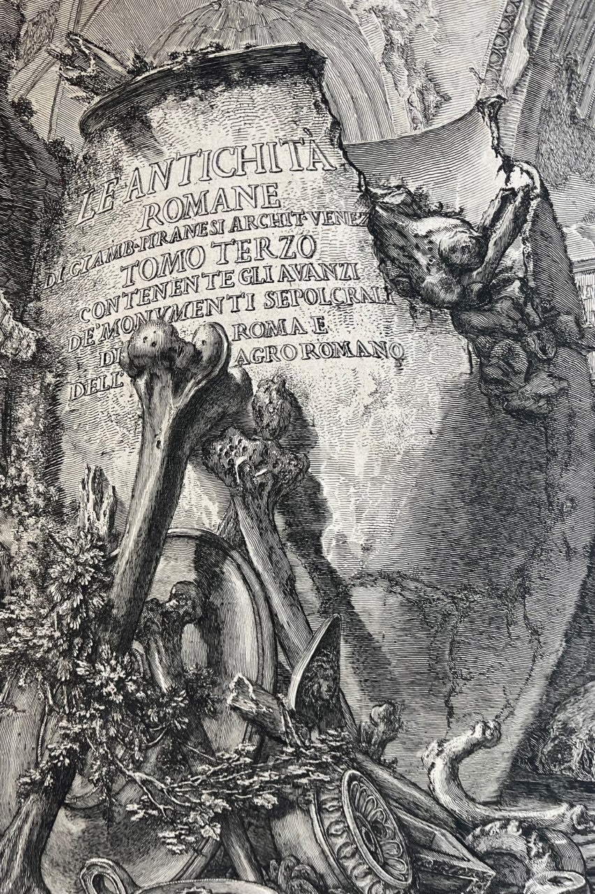 PIRANESI 1720 - 1778 LARGE ETCHING TITLE TO VIEWS OF ROME C1760