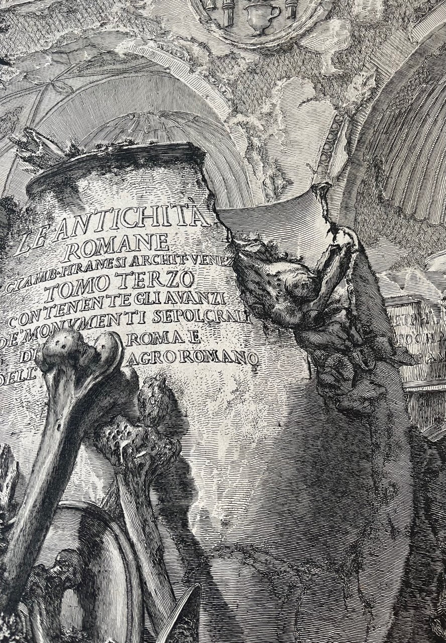 PIRANESI 1720 - 1778 LARGE ETCHING TITLE TO VIEWS OF ROME C1760