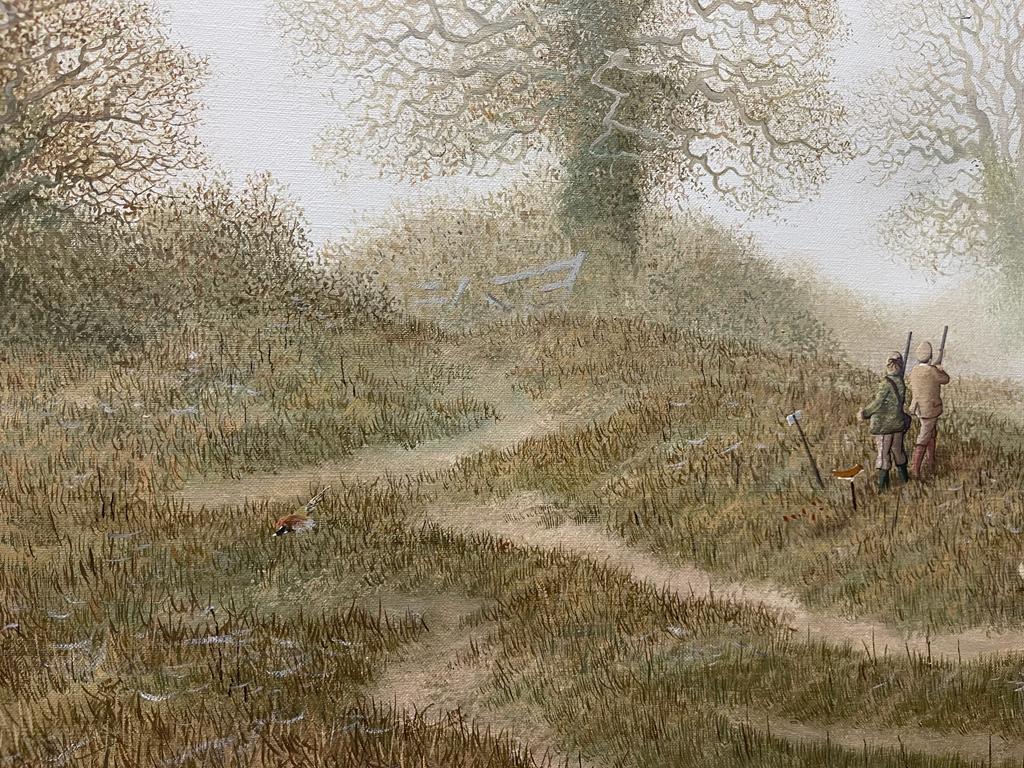 Nicholas Mace British b1949 Oil on Canvas Partridge Shooting Scene