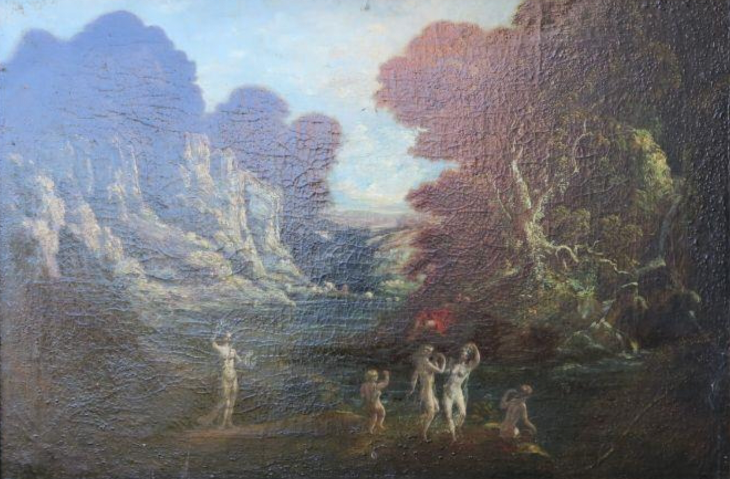 Stile di John Martin (1789 - 1854) Dipinto ad olio Il paradiso perduto di Milton C1825