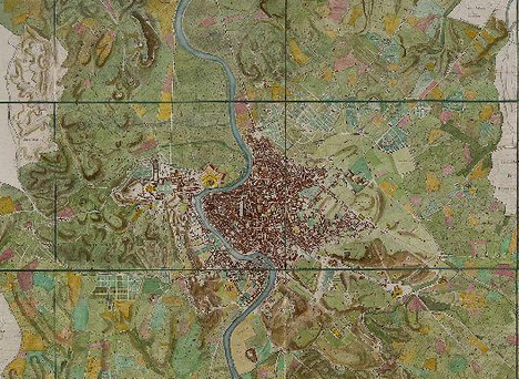Map Of Rome Carta Topografica del Suburbano di Romai, 1839 (Topographic map of Rome and its surroundings in 1839)