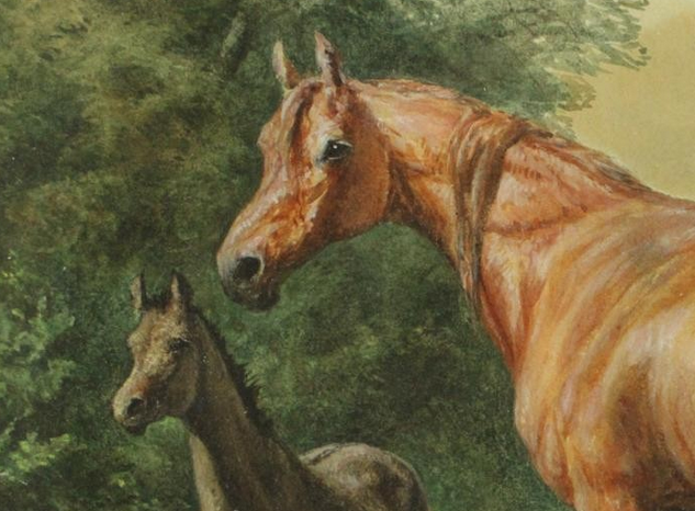 Mare and Foal c1840 by John Frederick Herring