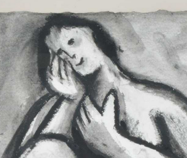 Charcoal drawing by the well listed artist Anita Klein