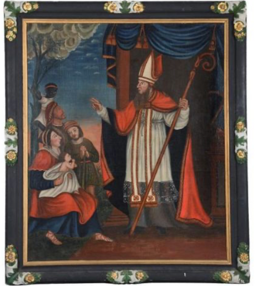 SCUOLA PROVINCIALE SPAGNOLA (INIZIO XIX SECOLO)UN VESCOVO BENEDICE UNA FAMIGLIA