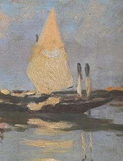 Barge Setting Sail (VENICE) By Pietro Fragiacomo (ITALIAN 1856-1922)