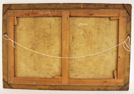 Superba arte popolare/primitiva americana del XIX secolo Natura morta di meloni e arance.