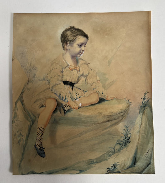 Ritratto di un bambino di Colesworthy Grant, Calcutta 1843