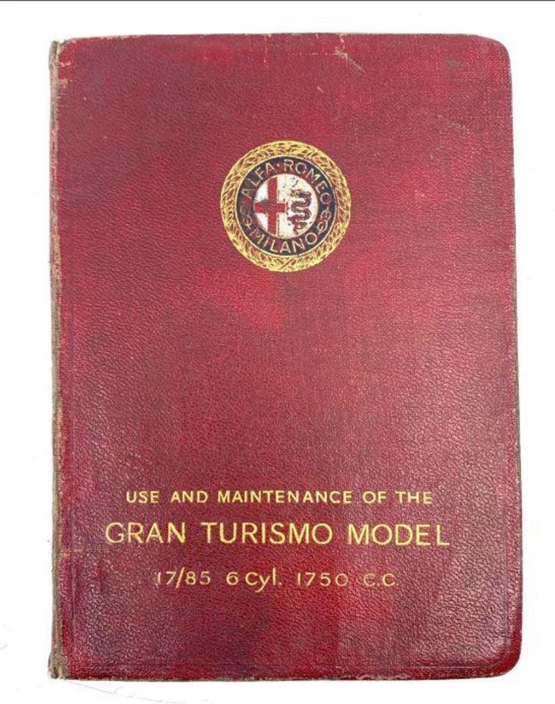 Manufacturers book for Alfa Romeo Gran Turismo Model 17/85
