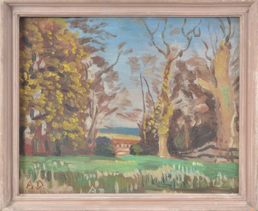 Mid Century Modern Landscape C 1930's By Adrain Daintrey