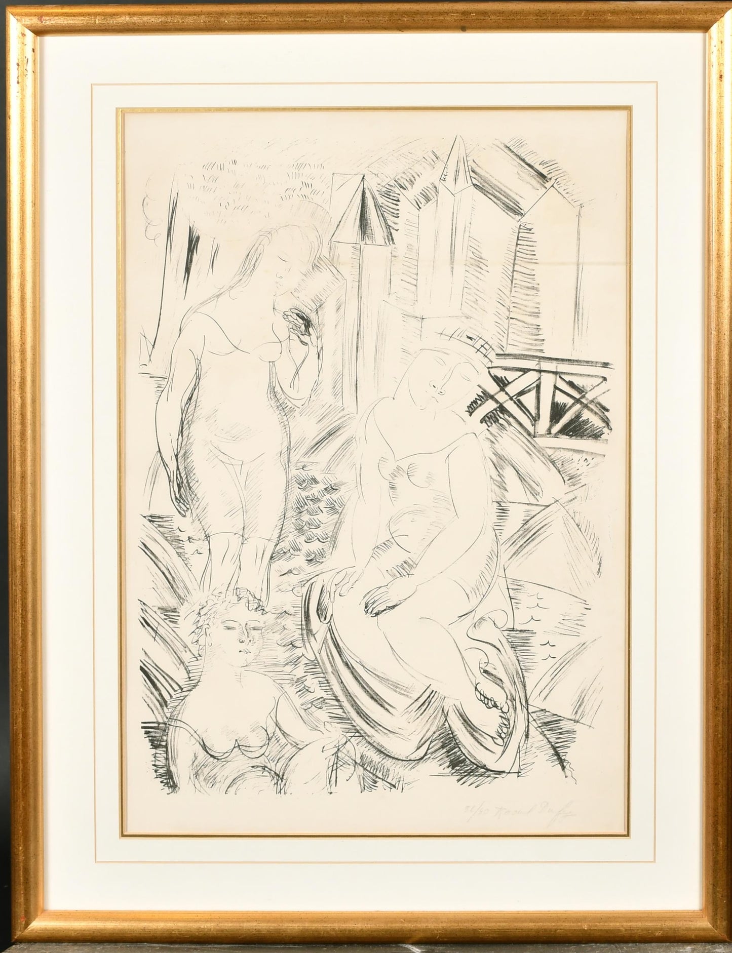 RAOUL DUFY 1877-1953 SIGNED AND NUMBERED LITHO "BATHERS" 1925